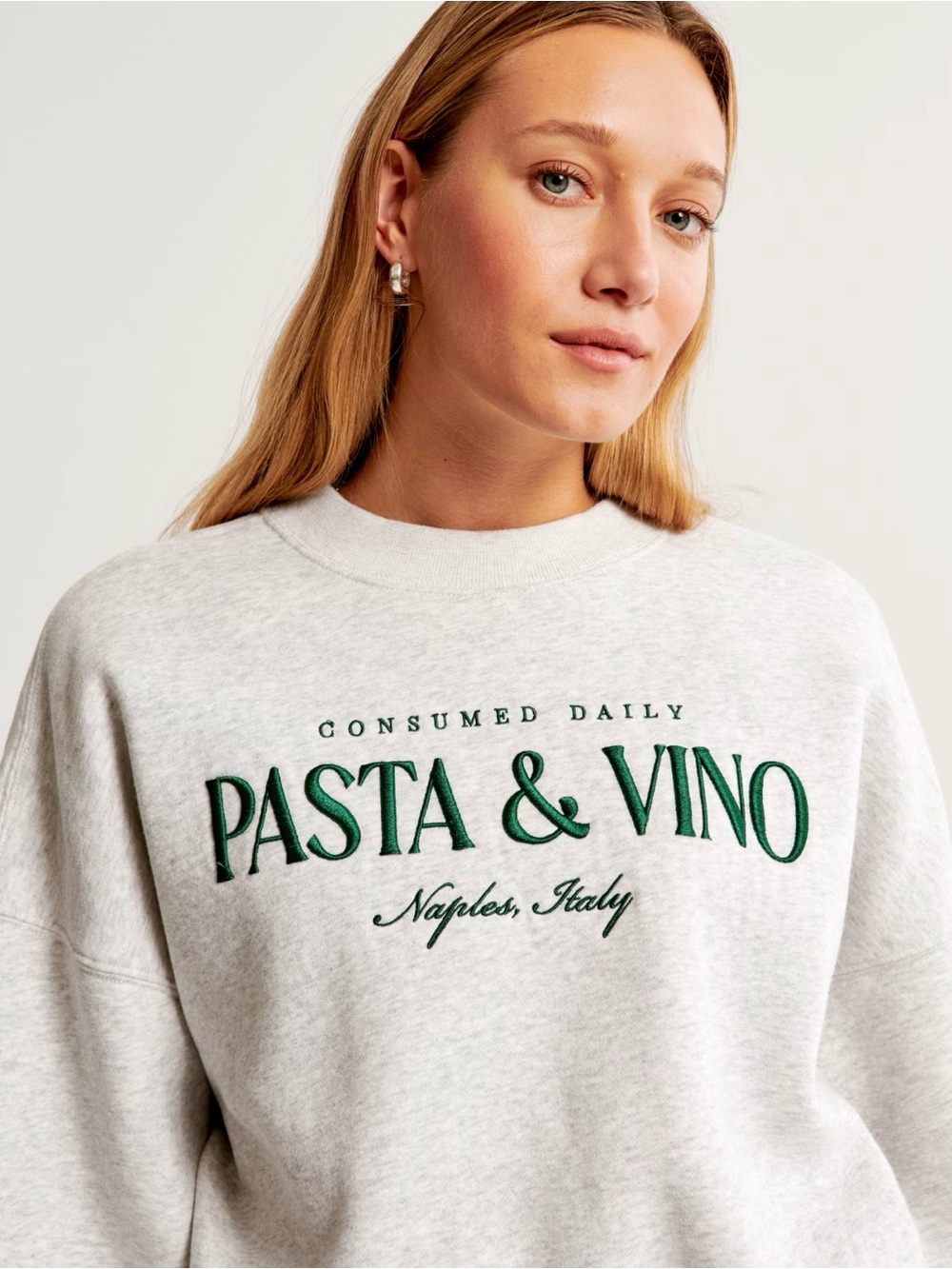 Abercrombie & Fitch Pasta & Vino Naples Italy Embroidered Crewneck Sweatshirt M